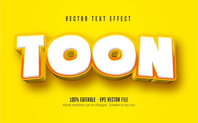 Toon - redigerbar texteffekt, gul tecknad teckensnittsstil, grafikillustration