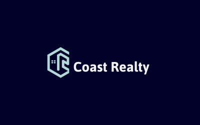 C+R Real Estate logo design template