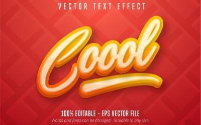 Cool - Effet de texte modifiable, style de police de dessin animé orange doux, illustration graphique