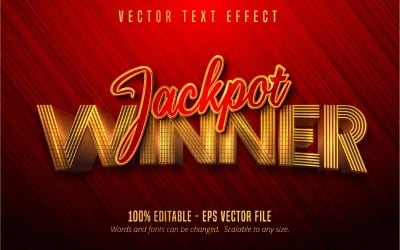 Jackpot Winner - Editable Text Effect, Textured Gold And Red Font Style, Graphics Illustration