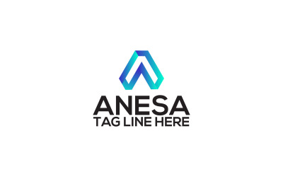 Modèle de conception de logo de lettre Anesa A