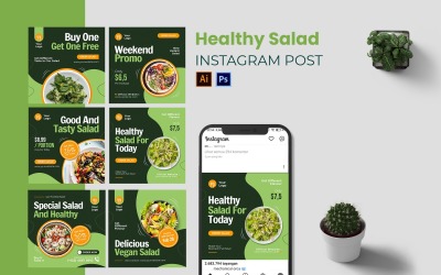 Sağlıklı Salata Instagram Gönderisi