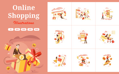 M363_Online Shopping Illustrationer