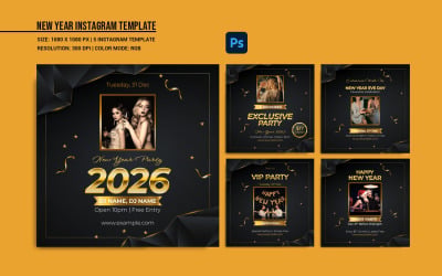 New Year Party Instagram Banner Social Media