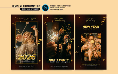 Fiesta de año nuevo Instagram Stories Social Media