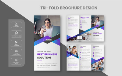Корпоративный бизнес-маркетинг Trifold Brochure Design