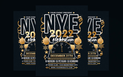 Neujahr 2022 Flyer Vorlage