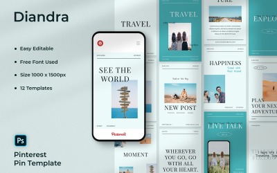 Diandra - шаблон пина для путешественника в социальных сетях