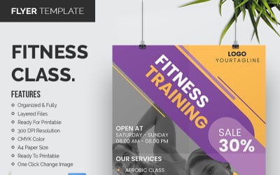 Fitnessles - Flyersjabloon