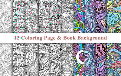 Fondo de página para colorear de Zentangle, Fondo de páginas para colorear y libros