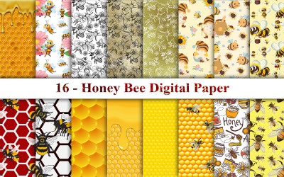 Honey Bee digitális papír, mézelő méh minta, mézelő méh háttér