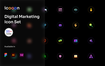 Icooon - Set di icone di marketing digitale