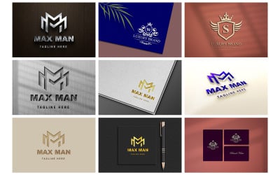 Logo-Mockup-Bundle, Logo-Mockup-Vorlage, Logo-Design-Mockup