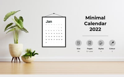 Minimális naptár 2022 | Újévi naptár tervező