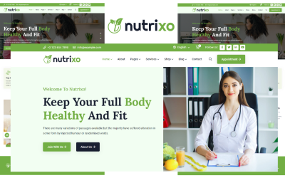 Nutrixo - Modello HTML5 per nutrizione, dieta e ricette