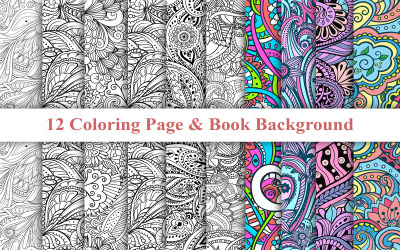 Zentangle målarbokbakgrund, målarbok &amp;amp; bokbakgrund