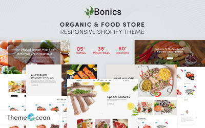 Bonics – Bio- és élelmiszerbolt Shopify téma