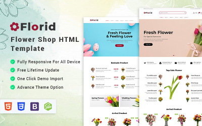 Florid - Blomster- och floristbutik HTML-mall
