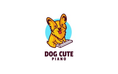 Hund niedliches einfaches Maskottchen-Logo