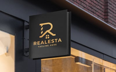Logotipo profesional de la letra R de bienes raíces