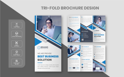 Modello di progettazione brochure a tre ante aziendale moderno e creativo