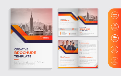 Szablon projektu bi-fold broszury marketingu korporacyjnego