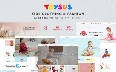 Toysus - Thème Shopify adaptatif pour jouets et vêtements pour enfants