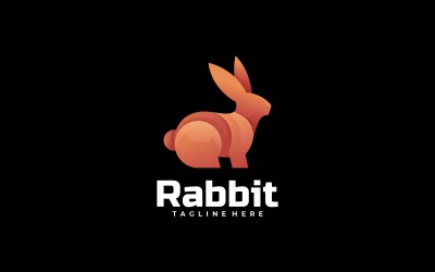 Vector plantilla de logotipo degradado de conejo