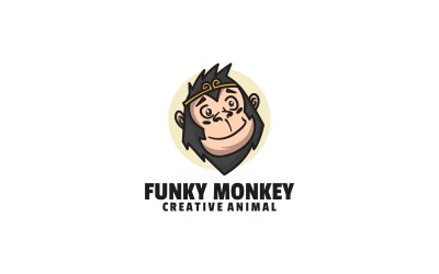 Funky Affen-Maskottchen-Karikatur-Logo
