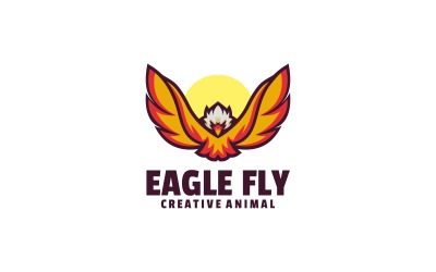 Logotipo de la mascota Eagle Fly Simple