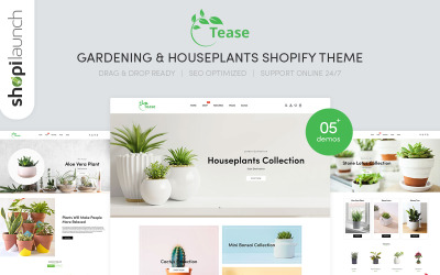 Tease - Tema Shopify de jardinería y plantas de interior