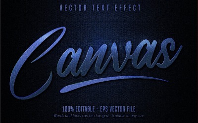 Canvas - redigerbar texteffekt, metallisk blå färg tecknad textstil, grafisk illustration