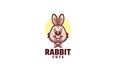 Coniglio carino semplice mascotte logo