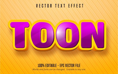 Toon - Düzenlenebilir Metin Efekti, Mor Renkli Karikatür Metin Stili, Grafik İllüstrasyon