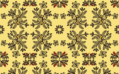 Цветочный народный дамасский узор Фэнтези цветы Цветочная геометрическая фантазия fdr