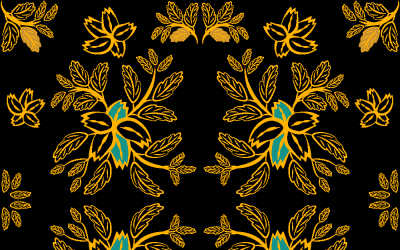 Цветочный народный дамасский узор Фэнтези цветы Цветочные геометрические фантазии bvf