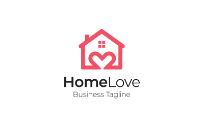 Home Love Real Estate Logo Design sablon