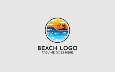 Modèle de conception de logo de plage