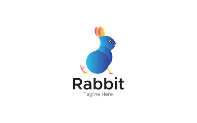 Modèle de conception de logo lapin lapin