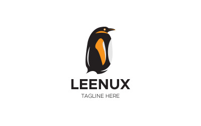 Modèle de conception de logo pingouin Leenux