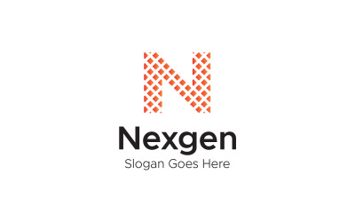N brief Nexgen Logo ontwerpsjabloon