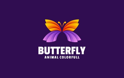 Vector Logo Mariposa Estilo colorido degradado