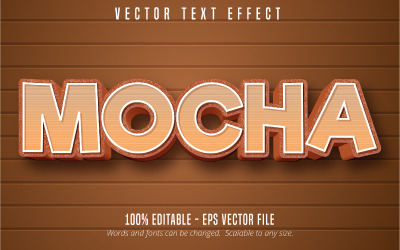 Moka: effetto testo modificabile, stile testo cartone animato, illustrazione grafica
