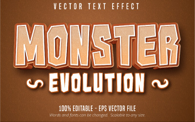 Monster Evolution - redigerbar texteffekt, tecknad textstil, grafikillustration