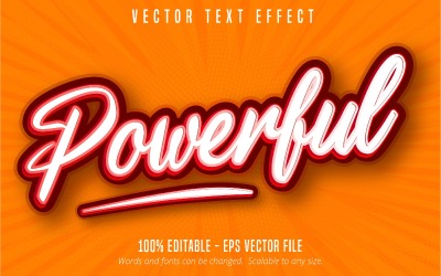 Powerful - Editable Text Effect, Cartoon Text Style, Graphics Illustration