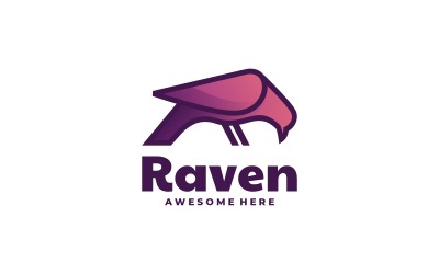 Raven Gradient Mascot Logotyp