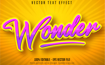 Wonder - redigerbar texteffekt, tecknad textstil, grafikillustration