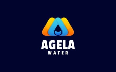 Bokstaven En Vatten Gradient Färgglad Logotyp