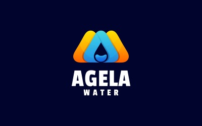 Logotipo colorido degradado de agua de la letra A
