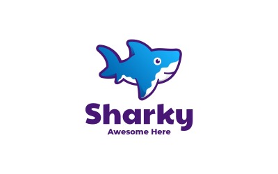 Shark Gradient Maskottchen Logo